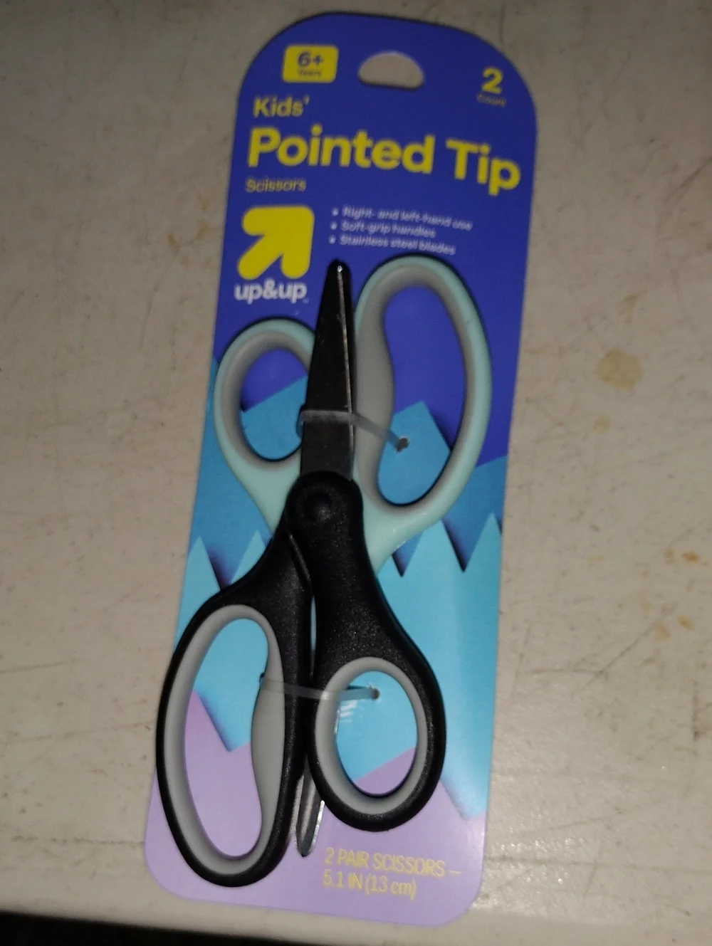 Kids' Pointed Tip Scissors - Black & Light Blue